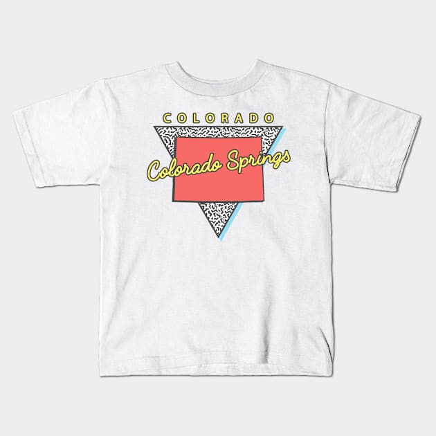 Colorado Springs Colorado Triangle Kids T-Shirt by manifest